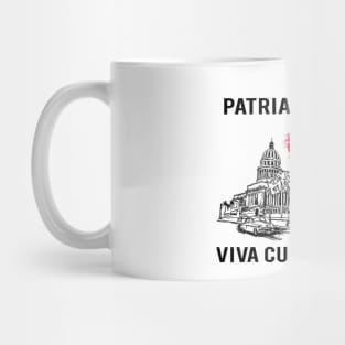 PATRIA Y VIDA VIVA CUBA LIBRE Inked Line Art Mug